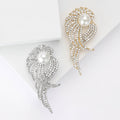 Alloy Pearl Angel Feather Brooch Pin For Women Clothing Decoration view 2