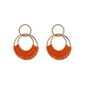 Bohemian Vacation Style Geometric Open Circle Alloy Hoop With Handwoven Raffia Drop Earrings view 5