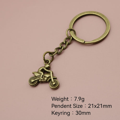 Zinc Alloy Double Sided Motorcycle Racer Keychain Key Ring Gift
