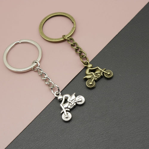 Zinc Alloy Double Sided Motorcycle Racer Keychain Key Ring Gift