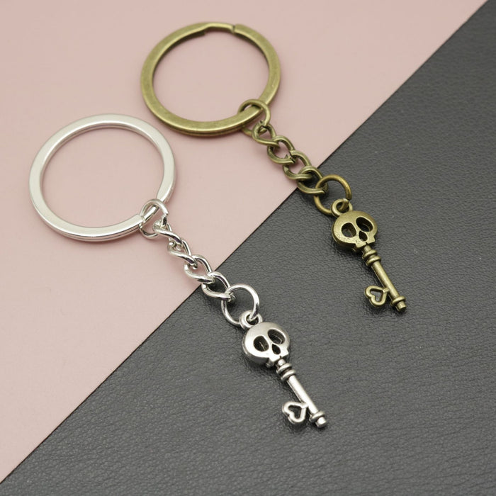 Zinc Alloy Skull Key Keychain For Bag Charm Gift