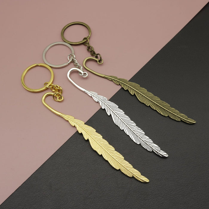 Zinc Alloy Large Feather Keychain For Bag Charm
