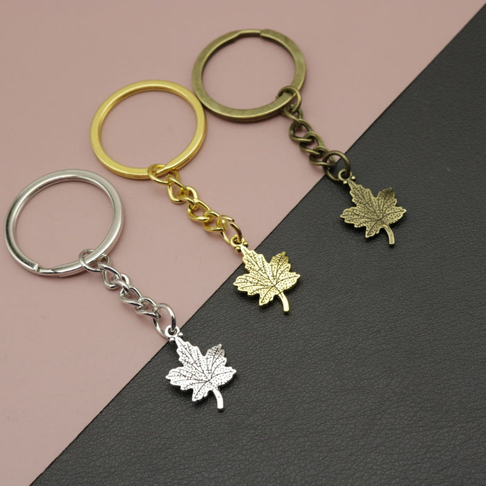 Metal Maple Leaf Keychain For Bag Charm Gift