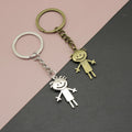 Zinc Alloy Smiling Boy Figure Keychain Vintage Bag Charm view 1