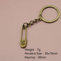Zinc Alloy Safety Pin Keychain For Bag Charm view 2