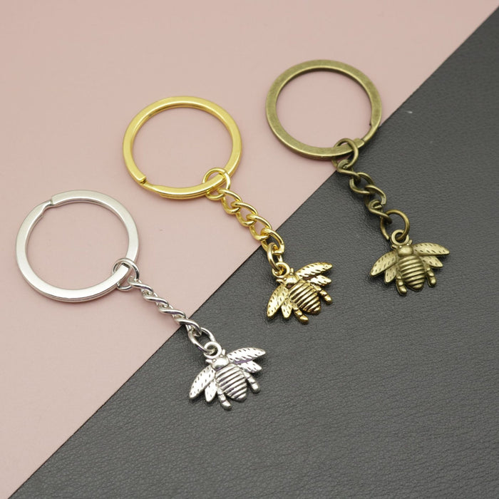 Metal Bee Keychain Minimalist Bag Charm Gift