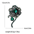 Alloy Rhinestone Flower Brooch For Elegant Women Clothing Decoration view 4