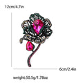 Alloy Rhinestone Flower Brooch For Elegant Women Clothing Decoration view 6