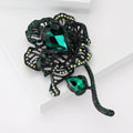 Alloy Rhinestone Flower Brooch For Elegant Women Clothing Decoration view 3
