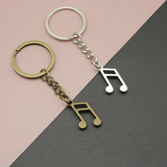 Metal Minimal Music Note Keychain Bag Charm