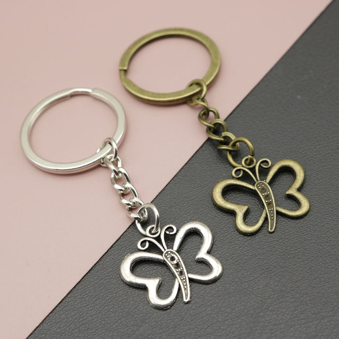 Metal Minimal Butterfly Keychain Bag Charm