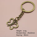 Metal Minimal Butterfly Keychain Bag Charm view 2
