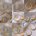 Minimalist Copper Round Geometric Hoop Earrings With Silver Pin For Fashion Commute Style view 1