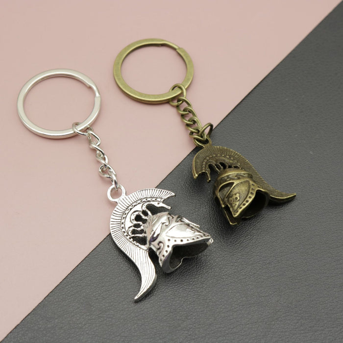 Metal Helmet Keychain Minimalist Bag Charm Gift