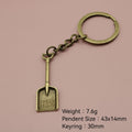 Metal Shovel Shape Keychain Creative Key Ring Gift view 2