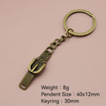Metal Belt Buckle Keychain Fashion Key Ring Gift view 2