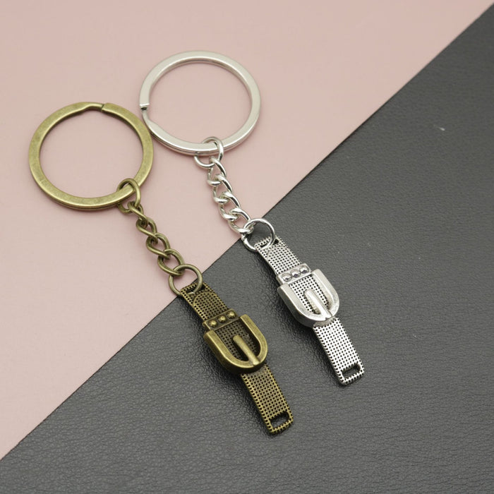 Metal Belt Buckle Keychain Fashion Key Ring Gift