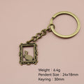Zinc Alloy Simple Rabbit Photo Frame Keychain Bag Charm Gift view 2