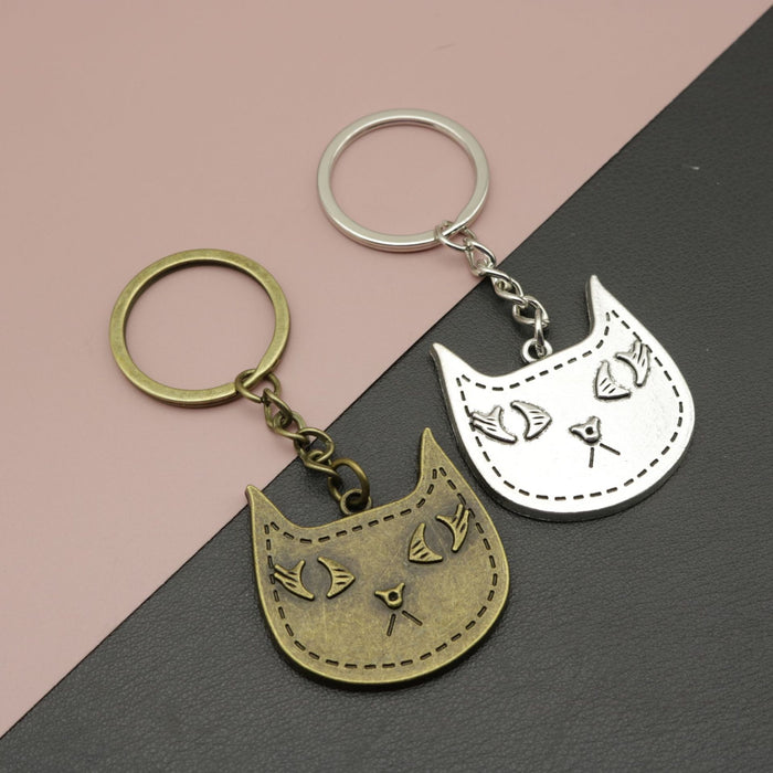 Zinc Alloy Cute Big Cat Keychain Pet Bag Charm Gift