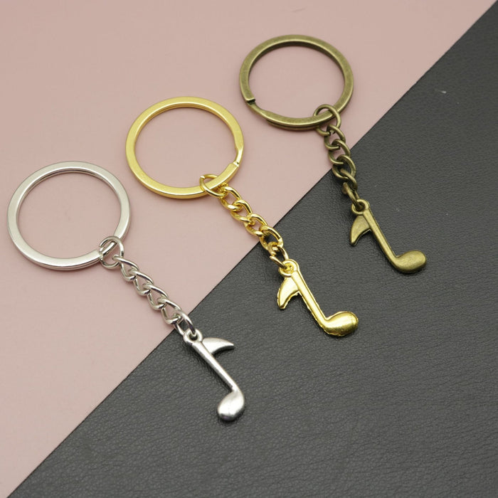 Metal Minimalist Music Note Keychain Bag Charm Gift