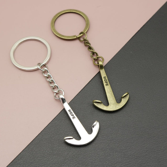Zinc Alloy Minimalist Anchor Keychain Bag Charm Gift