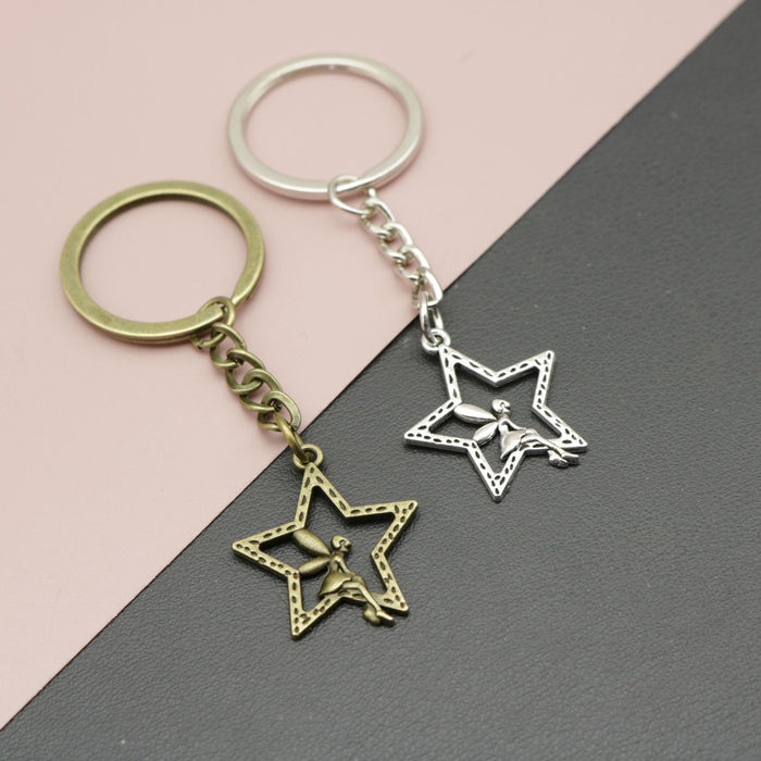Metal Star Butterfly Angel Keychain For Bag Charm Gift