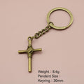 Zinc Alloy Cross Keychain Simple Gift Key Ring view 2