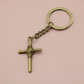 Zinc Alloy Cross Keychain Simple Gift Key Ring view 6
