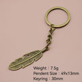 Metal Minimalist Feather Keychain Bag Charm Gift for Women view 2