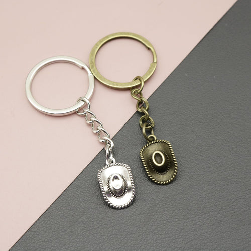 Metal Cowboy Hat Keychain Bag Charm
