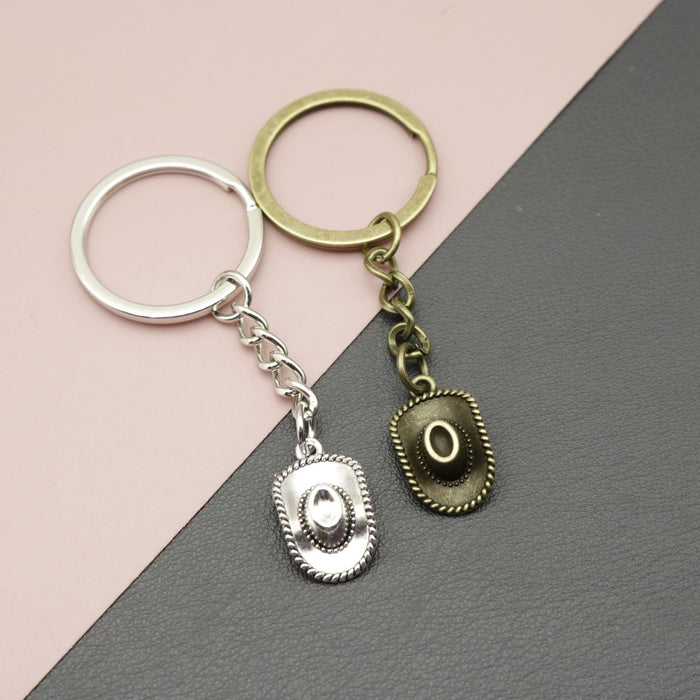 Metal Cowboy Hat Keychain Bag Charm