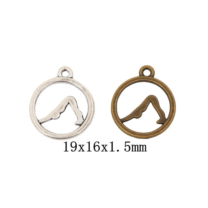 Zinc Alloy Yoga Pose Charm Pendant No.311563 for DIY Necklace Bracelet Jewelry Making