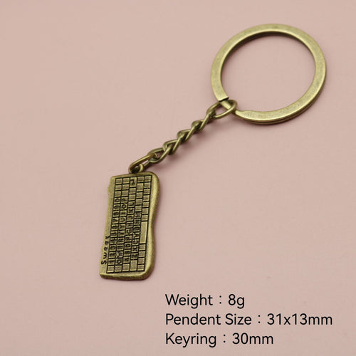Zinc Alloy Keyboard Keychain Tech Gift Key Ring