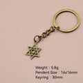Metal Six-Pointed Star Keychain Minimalist Bag Charm Gift view 2