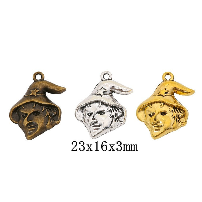 Vintage Alloy Witch Wizard Figure Charm Pendant For DIY Necklace Bracelet Jewelry Accessories