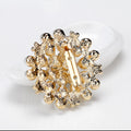 Silver Tone Flower Pearl Look Two Designs Metal Brooch Pin view 5