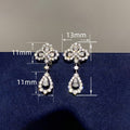 Floral Water Drop Hollow Stud Earrings For Women, Delicate Face Slimming Coat Jewelry view 5