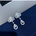 Floral Water Drop Hollow Stud Earrings For Women, Delicate Face Slimming Coat Jewelry view 2