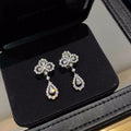 Floral Water Drop Hollow Stud Earrings For Women, Delicate Face Slimming Coat Jewelry view 4