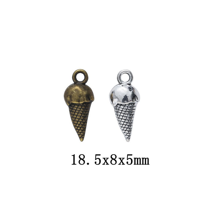 Zinc Alloy Ice Cream Charm Pendant for DIY Necklace Bracelet Jewelry Making