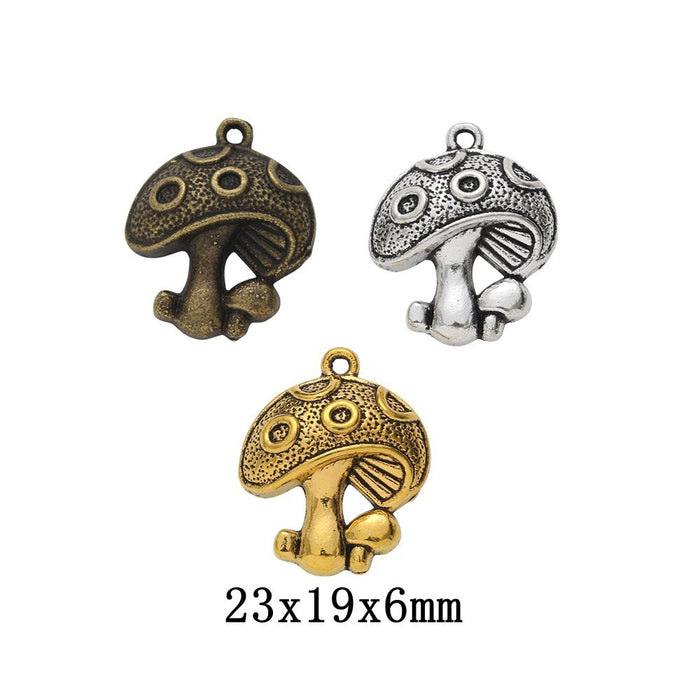 Zinc Alloy Mushroom Charm Pendant No.931674 for DIY Necklace Bracelet Jewelry Making