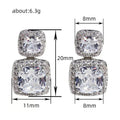 Elegant Square Sparkling Zircon Stud Earrings, Luxury Evening Party Jewelry Accessories For Women view 4