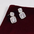 Elegant Square Sparkling Zircon Stud Earrings, Luxury Evening Party Jewelry Accessories For Women view 2