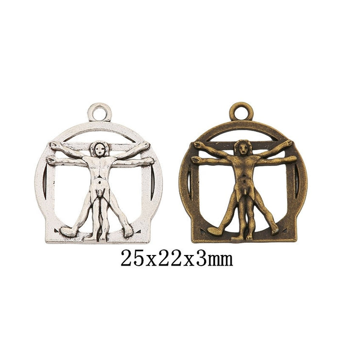 Zinc Alloy Framed Figure Charm Pendant for DIY Necklace Bracelet Jewelry Making