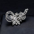 Silver Tone Flower Crystal Pearl Look Metal Brooch Pin 1 x 7 cm view 5