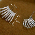 Korean Style Zircon Stud Earrings With Full Pave Multilayer Metal Claw Design Jewelry view 5