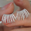 Korean Style Zircon Stud Earrings With Full Pave Multilayer Metal Claw Design Jewelry view 1