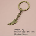 Zinc Alloy Simple Wing Feather Keychain Bag Charm Gift view 2