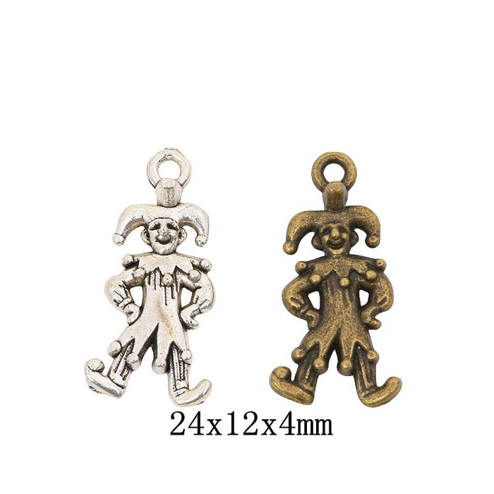 Zinc Alloy Clown Charm Pendant for DIY Necklace Bracelet Jewelry Making