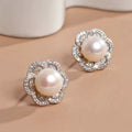 French Light Luxury Faux Pearl Stud Earrings For Women, Elegant Fashion Jewelry view 2